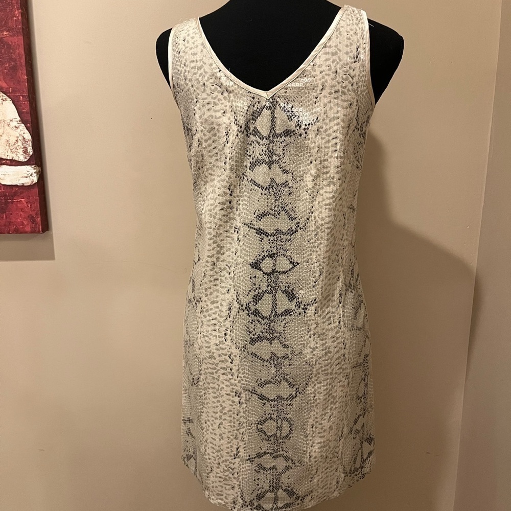 GIANNI BINI Sequin Snake Print Deep Front and Back V-Neck Sheath Dress,XS - Picture 2 of 4